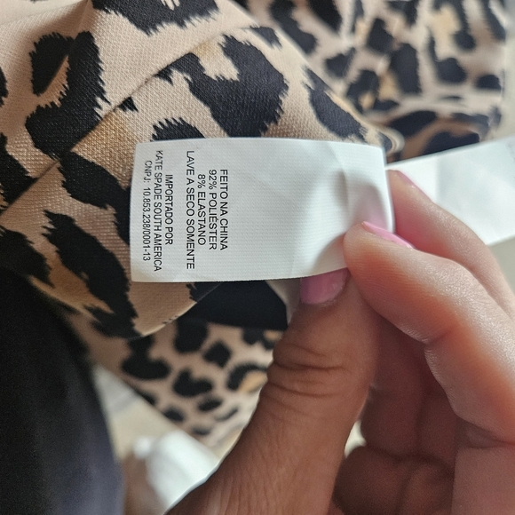 Kate Spade Straight Leg Ankle Length Animal Print Pant With Side Zip Size 8 - Picture 6 of 7